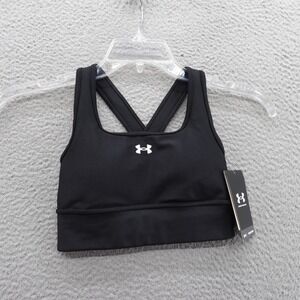 Under Armour Crossback‎ Longline Sports Bra Size XS Black Medium Support NWT